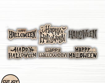 Happy Halloween SVG Bundle: Spooky Sign Fonts, Laser Cut Files (Digital Download)