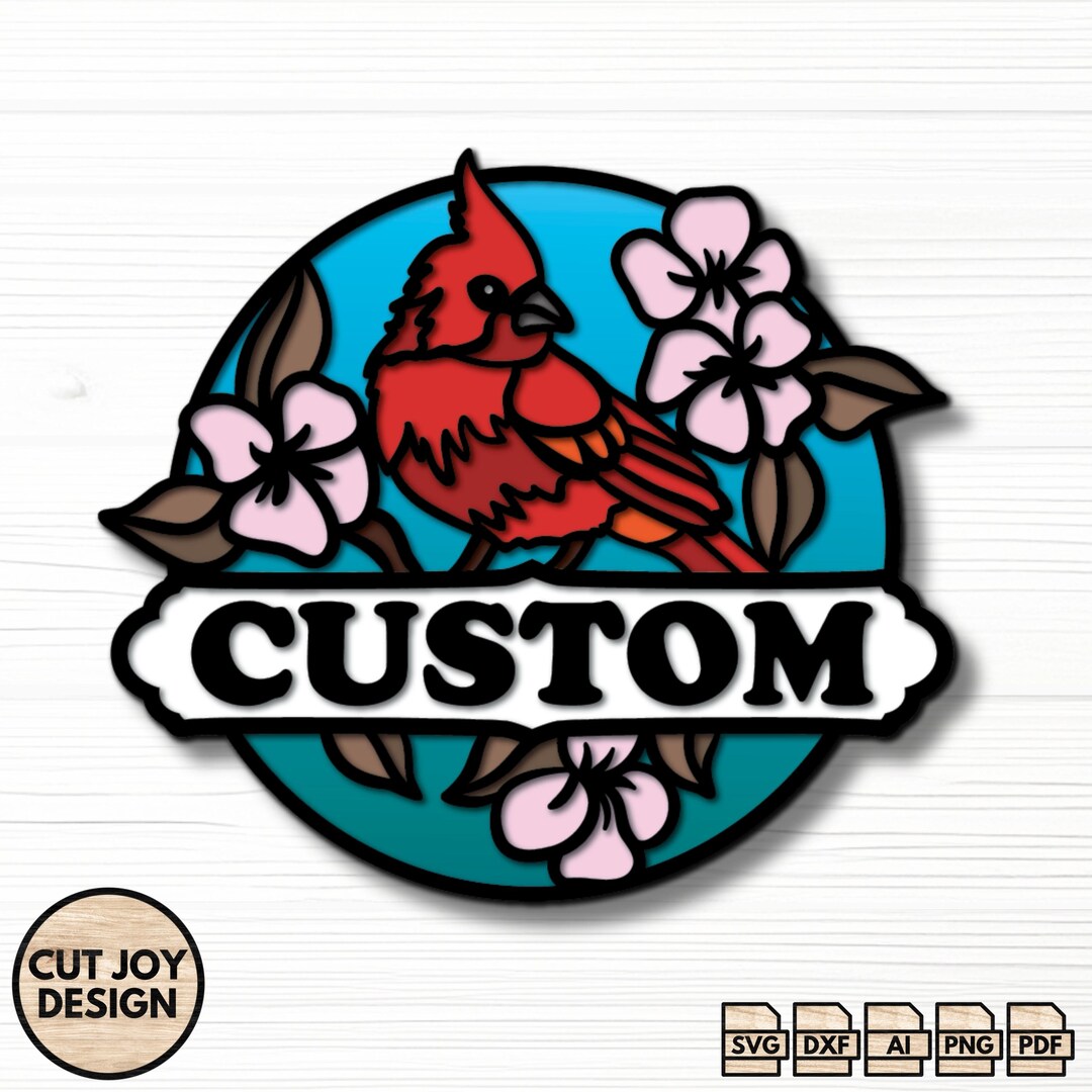 Cardinal Note Welcom Custom Cardinal Welcome Sign SVG: Laser Cut Spring Porch Decor (digital ...