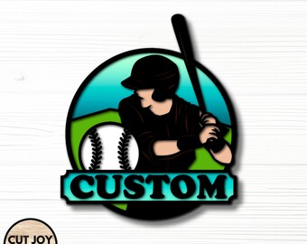 Customizable Baseball Sign SVG: Laser Cut Sports Decor (Digital Download)