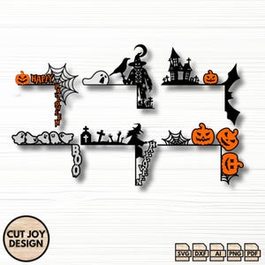 Halloween Door Corner SVG Bundle | Laser Cut Files for Glowforge & Cricut | Spooky Corner Decorations, Halloween Laser Cut Files