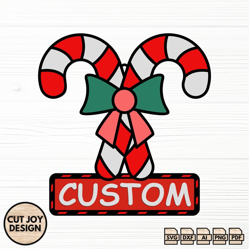 Candy Cane Christmas Sign Laser Cut File, Custom Ornament (svg, Dxf ...