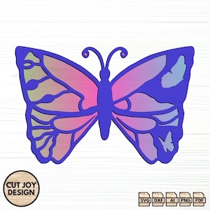 Butterfly Laser Cut File – Elegant SVG Design for DIY Wall Decor or Gifts – Glowforge Cricut Compatible – Instant Digital Download