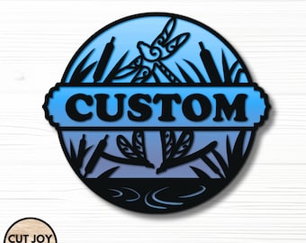 Dragonfly Welcome Sign SVG: Laser Cut Door Hanger File (Digital Download