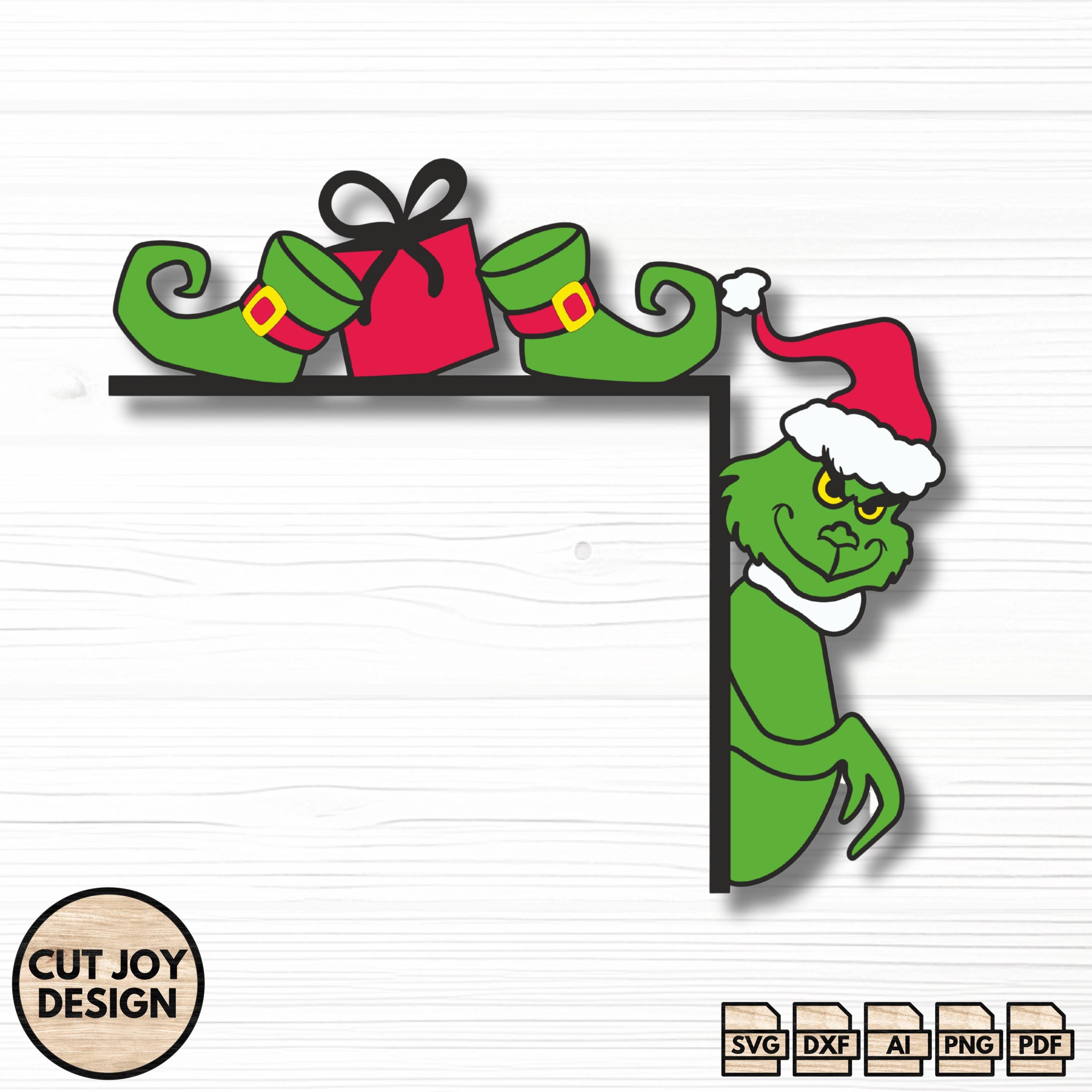 Christmas Door Corner SVG Bundle, Grinch, Hohoho Laser Cut File ...