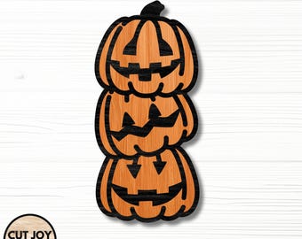 3D Layered Pumpkin SVG: Halloween, Fall & Thanksgiving Decor Laser Cut File