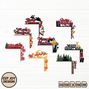Christmas Door Corner Bundle,  Holiday Door Decor, Christmas Laser Cut, Christmas SVG, Santa Svg, Christmas Tree, Cricut Svg, Glowforge Svg