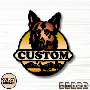 Custom Sign SVG, German Shepherd Welcome Sign SVG, Door Hanger SVG, Laser Cut Files for Glowforge, Cricut, Pet Wall Decor