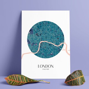 Printable London Circle Map Minimalist Poster