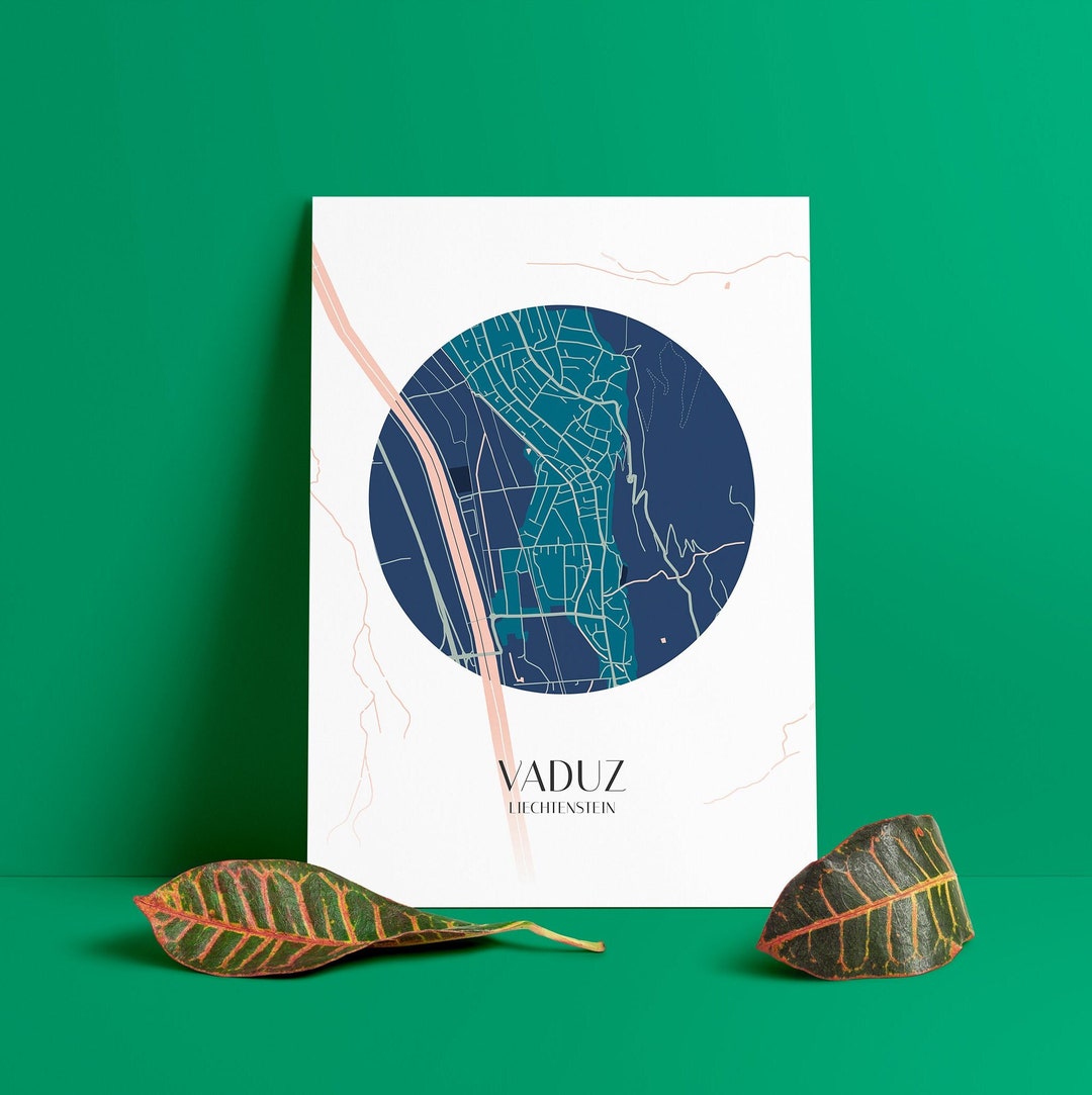 Printable Vaduz Circle Map Minimalist Poster - Etsy