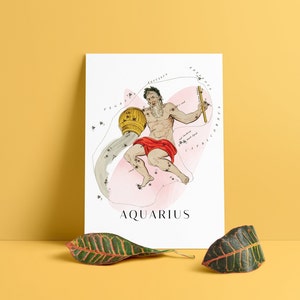 Printable Zodiac Aquarius Minimalist Poster