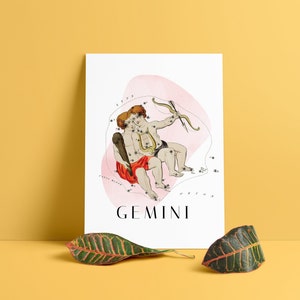 Printable Zodiac Gemini Minimalist Poster