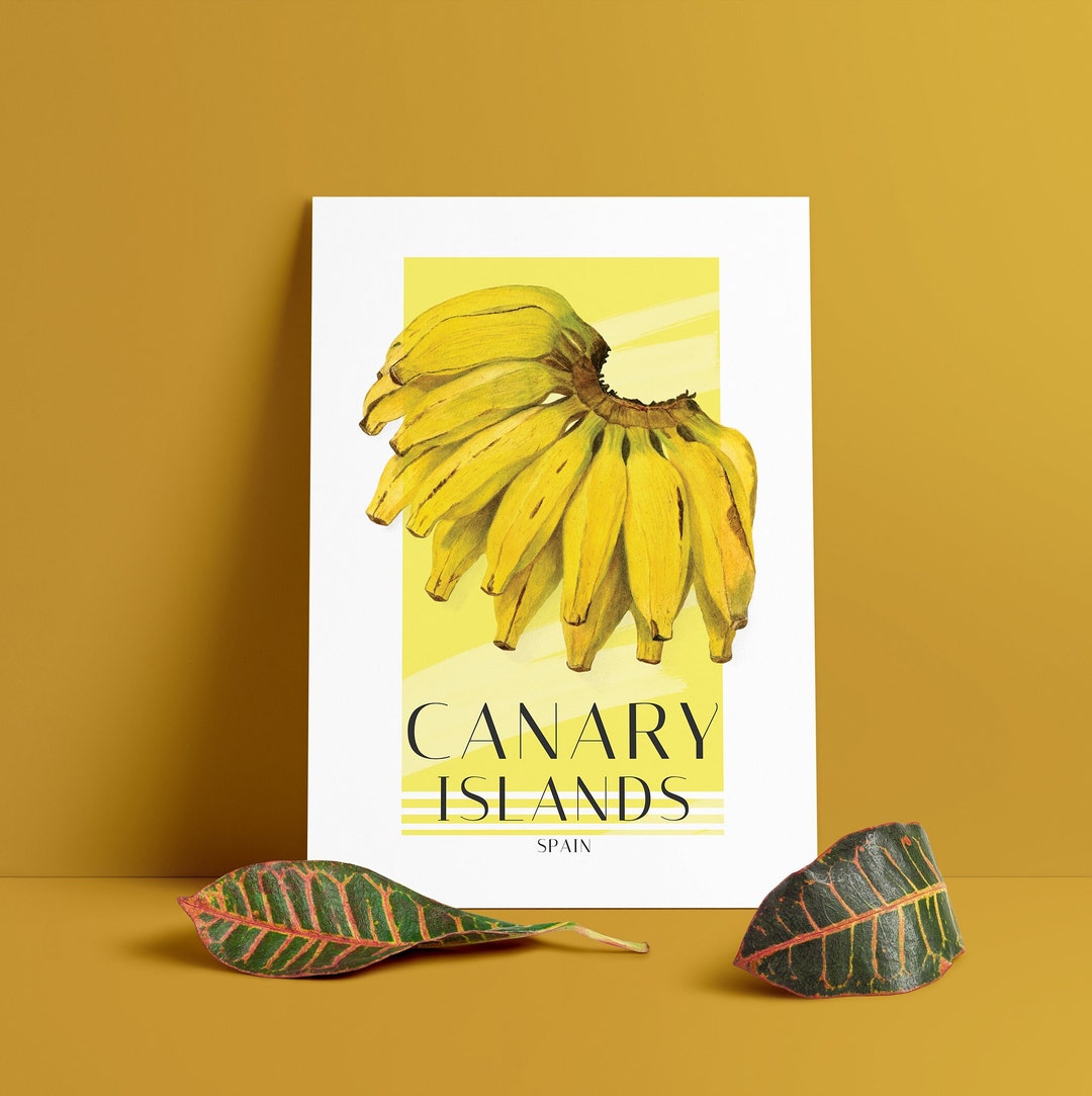 Printable Canary Islands Bananas Fruits of the World Minimalist Poster