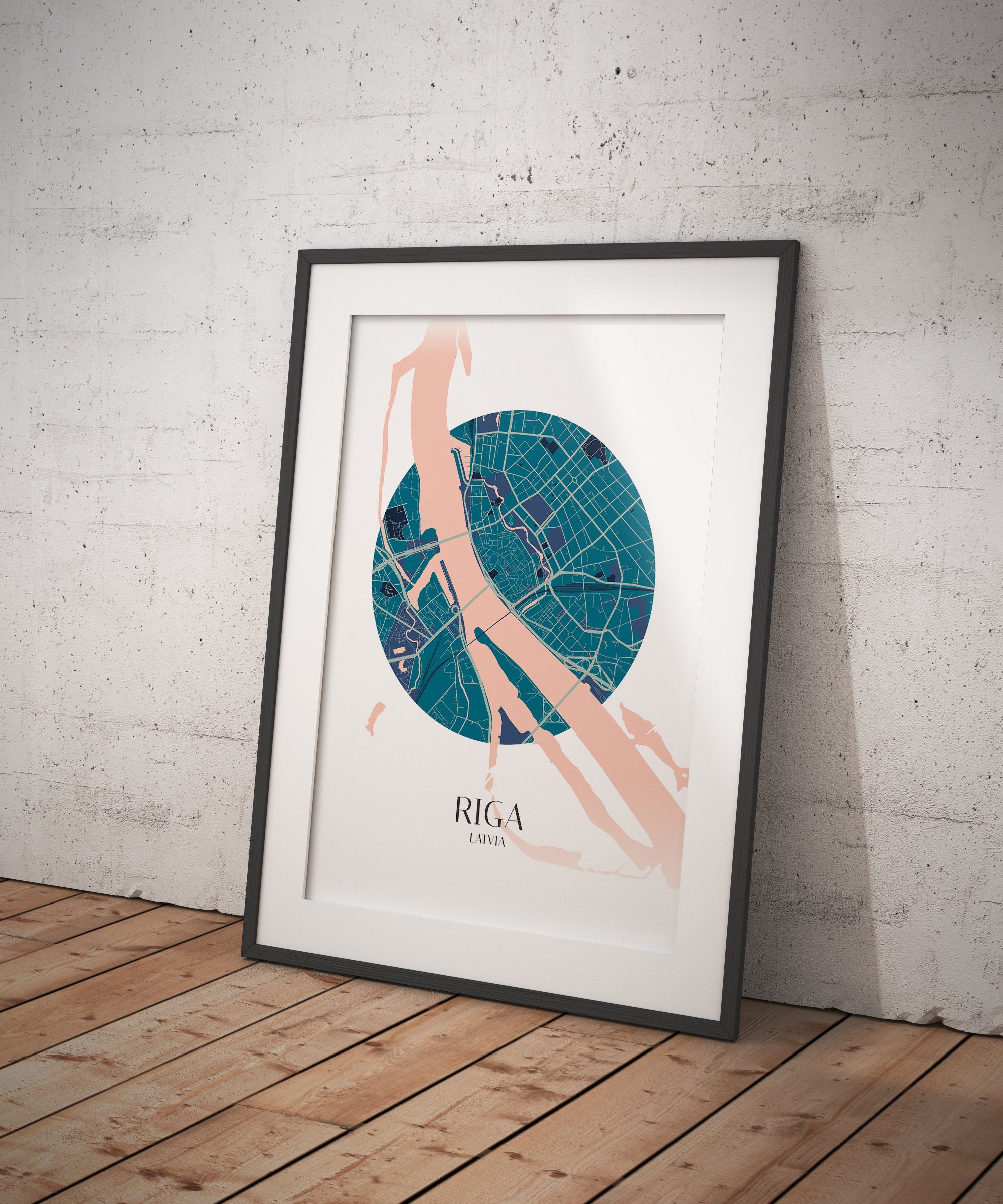 Printable Riga Circle Map Minimalist Poster - Etsy