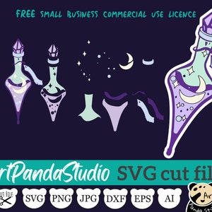SVG stars and moon potion bottle, magic potion bottle SVG, potion cricut, stars svg, moon svg, dreams clip art, witchcraft, digital cut file