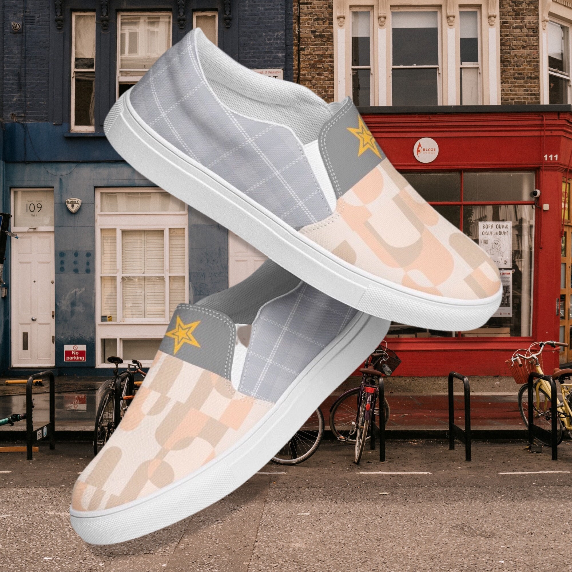 Louis Vuitton White Canvas Trocadero Slip on Sneakers Men's Size 9