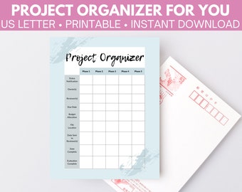 Organiser Project Printable Project List Organizer - Etsy