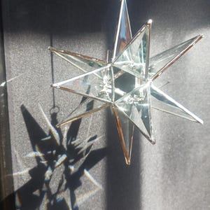 Handmade Beveled Glass Moravian Star Suncatcher: Christmas Ornament