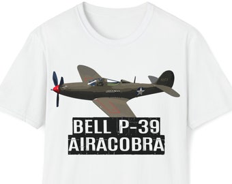 Bell P-39 Aircobra T-Shirt, P39 Fighter Plane T-Shirt, World War 2 T-Shirt, Fighter Aircraft T-Shirt, Aviation Shirt, WW2 Plane Tshirt
