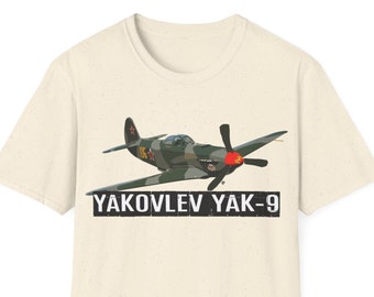 T-shirt Yakovlev Yak-9, T-shirt avion de chasse Yak-9, T-shirt Seconde Guerre mondiale, T-shirt avion de chasse, chemise aviation, T-shirt avion WW2