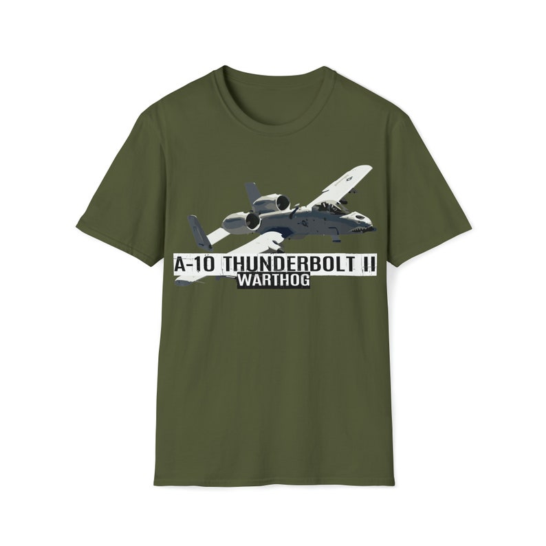 A-10 Thunderbolt II Warthog T-Shirt, A-10 Warthog Fighter Jet T-Shirt, Fighter Aircraft, Military Gift, Fighter Plane Shirt, Aviation Shirt image 2