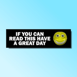 If you can read this have a great day bumper sticker, funny bumper sticker, silly genz z meme sticker, offensive car sticker, waterproof