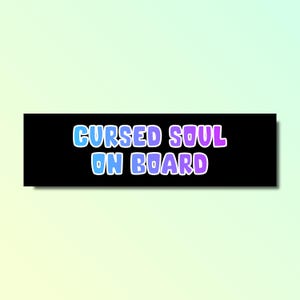 Adesivo paraurti anima maledetta a bordo, adesivo paraurti anima maledetta, adesivo paraurti divertente, adesivo meme genz z sciocco, adesivo auto offensivo