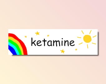 Pegatina para el parachoques con ketamina, meme de ketamina, pegatina divertida para el parachoques, pegatina tonta con meme de genz z, pegatina ofensiva para el parachoques, pegatina asquerosa para el parachoques