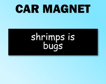Imán para parachoques con forma de camarones e insectos, imán para coche con forma de camarones e insectos, calcomanía divertida para coche, regalo divertido, imán para parachoques con forma de meme divertido, imán divertido para coche