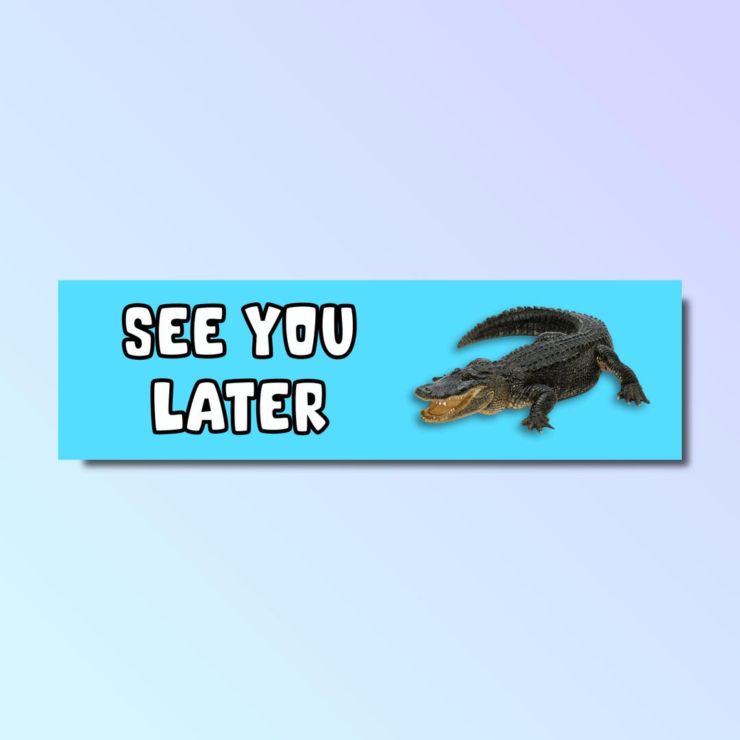 See You Later Alligator Bumper Sticker, See You Later Sticker ...