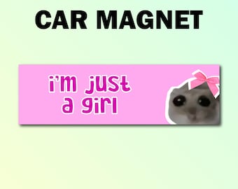 I'm just a girl bumper magnet, i'm just a girl car magnet, car magnet for girlfriend, bad driver car magnet, funny car decal, funny gift