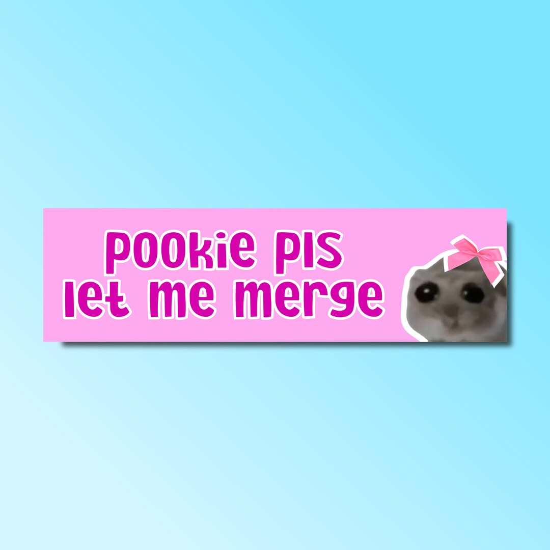 Pookie Auto Pookie Pls Let Me Merge Bumper Sticker, Silly Genz Z Meme Sticker ...