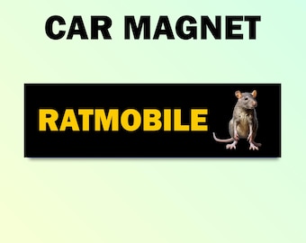 Ratmobile bumper magnet, rat lover car magnet, funny car decal, funny gift, funny meme bumper magnet, funny car magnet