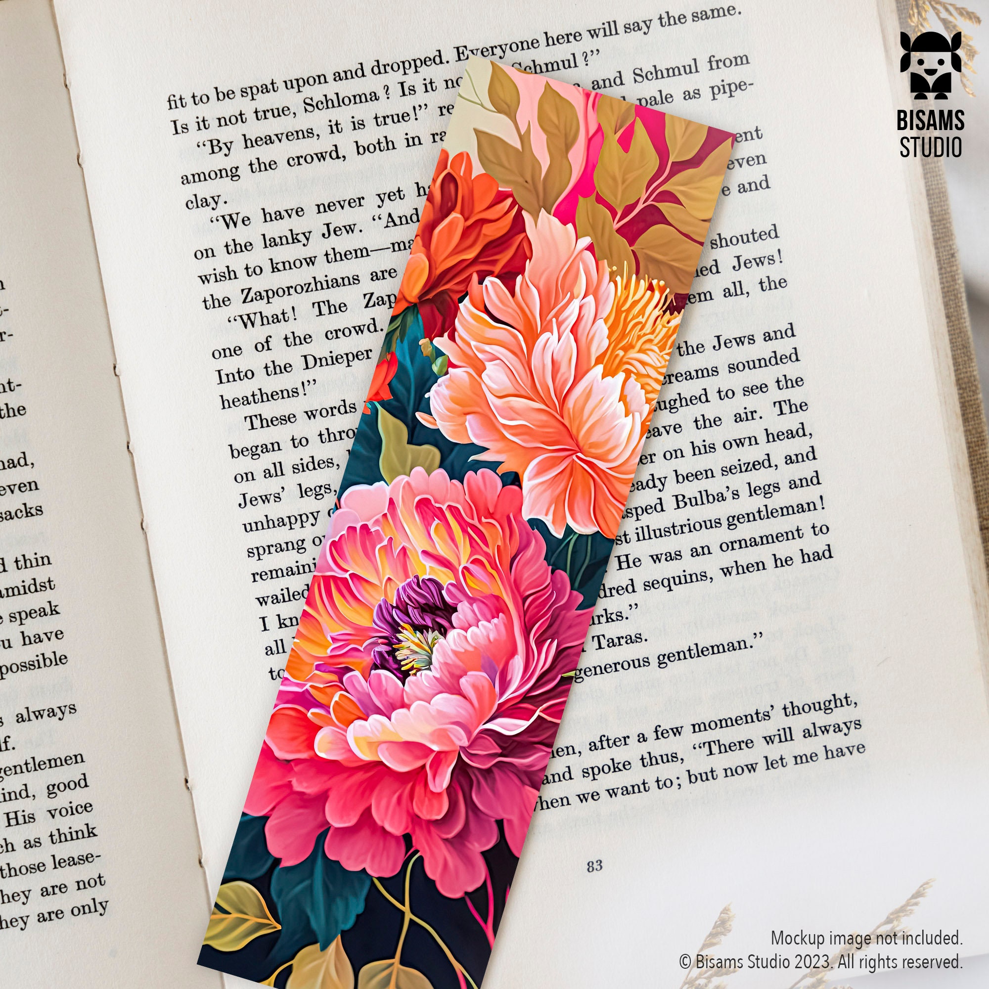 Floral Printable Bookmarks, Watercolor Flowers Digital Art, Botanical ...
