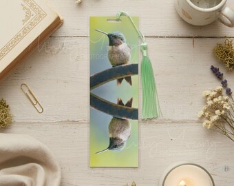 Ruby-Throated Hummingbird Bookmark Gift, Handmade Bird Bookmark for Book Lovers, Book Club Gift, Teacher Gift, Nature Book Accessory