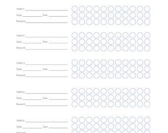 Habit Tracker Printable , Weekly,Monthly and Yearly, Kids Habit Tracker, Adult Habit Tracker