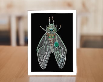 Welcome, Cicada! Card - Archival Watercolor Greeting Card