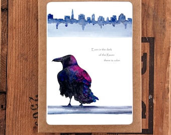 Of the Raven Card - Archival Watercolor Greeting Card