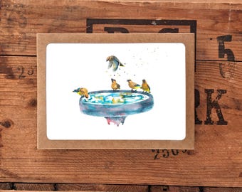 Bird Watercolor Card Set: Assorted Songbirds, Nature Art (Set of 5)