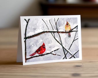Greeting Cards - "Winter Cardinals"