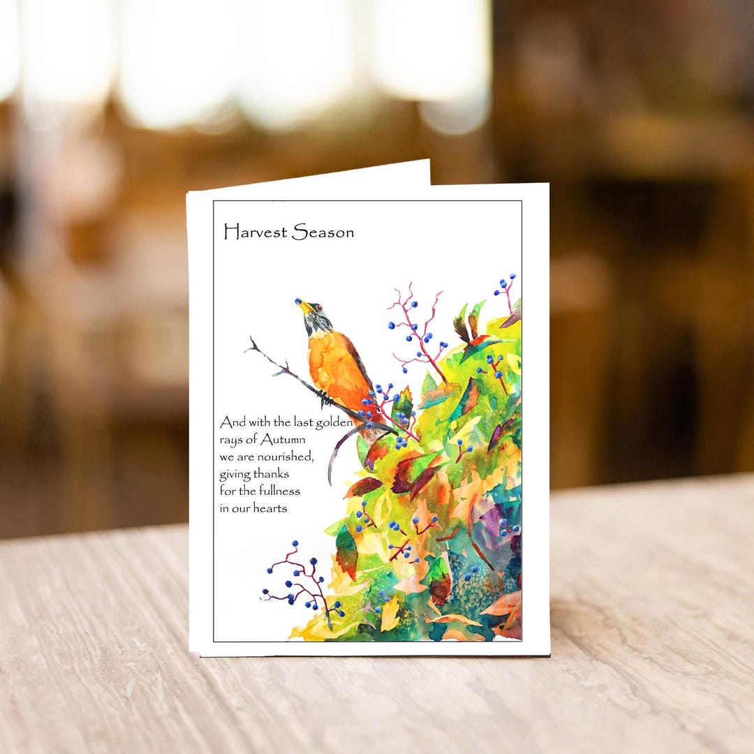 Cheery Robin Card - Archival Watercolor Greeting Card - Etsy