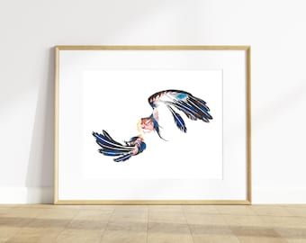 Once a Crow - Watercolor Print