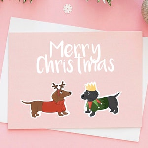 Weihnachten Clipart Bundle, Dackel Kunst, Kartenherstellung, Tier Clipart, Papierhandwerk, Aquarell Stil Clipart, Clipart für Kinder, Download