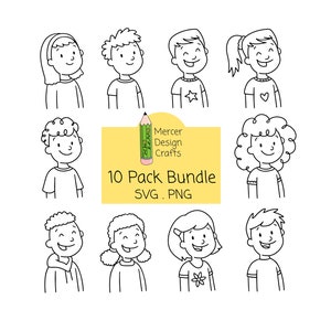 Mensen clipart bundel, leuke clipart, jongen SVG, meisje SVG, karakter clipart, schattige SVG, schattige cartoon SVG, kind clipart, mensen SVG bundel