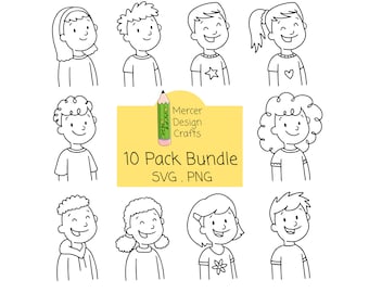 People Clipart Bundle, Cute Clipart, Boy Svg, Girl Svg, Character Clipart, Cute Svg, Cute Cartoon Svg, Child Clipart,People Svg Bundle