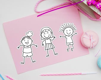 Stokcijfers Svg, Stick People Svg, Feestdecoratie, Stick Figure Clipart, Svg-bestand voor Cricut, Stick Boy Girl Svg digitale download