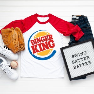 Dinger King Youth Baseball Shirt PNG