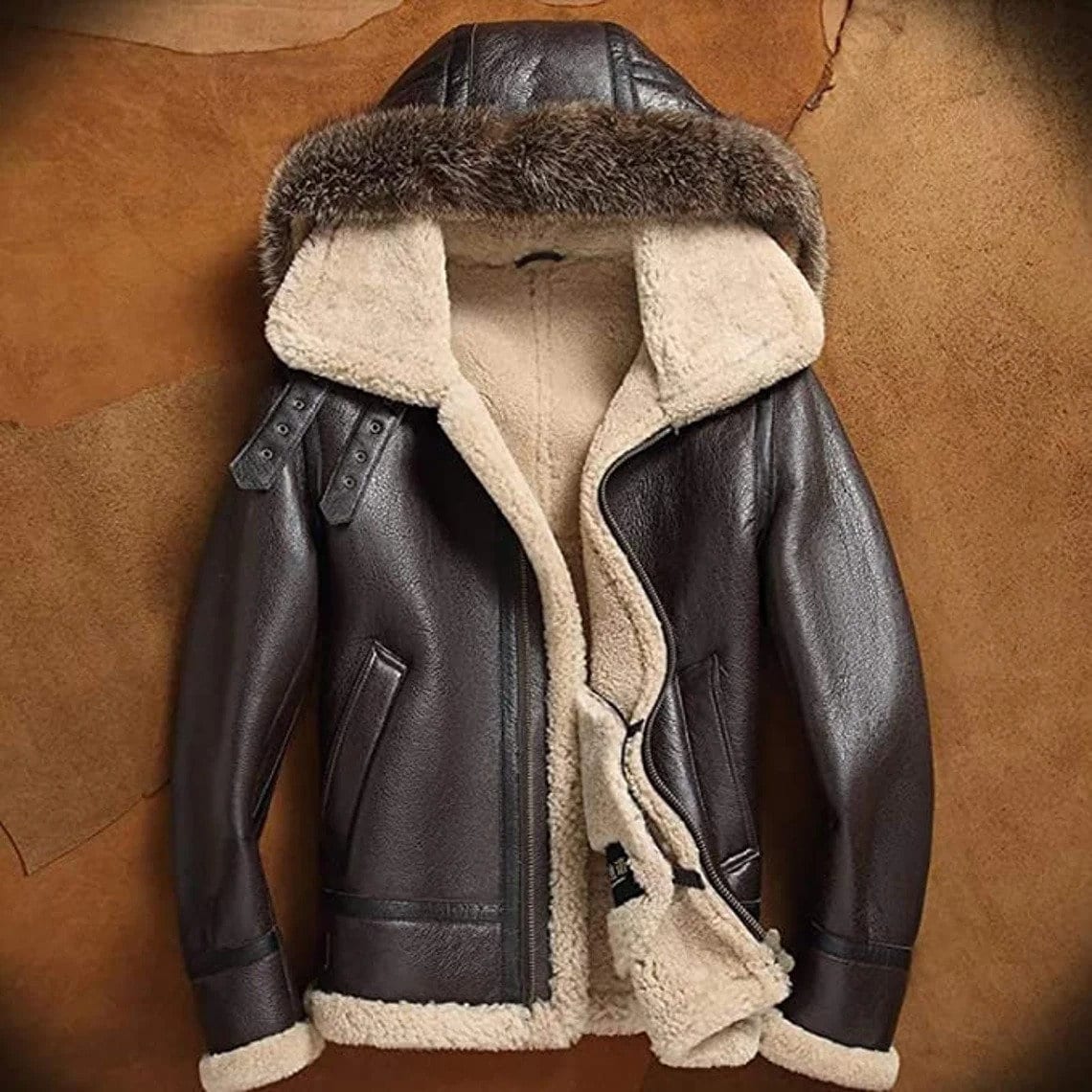 Mens flight deals jacket with hood