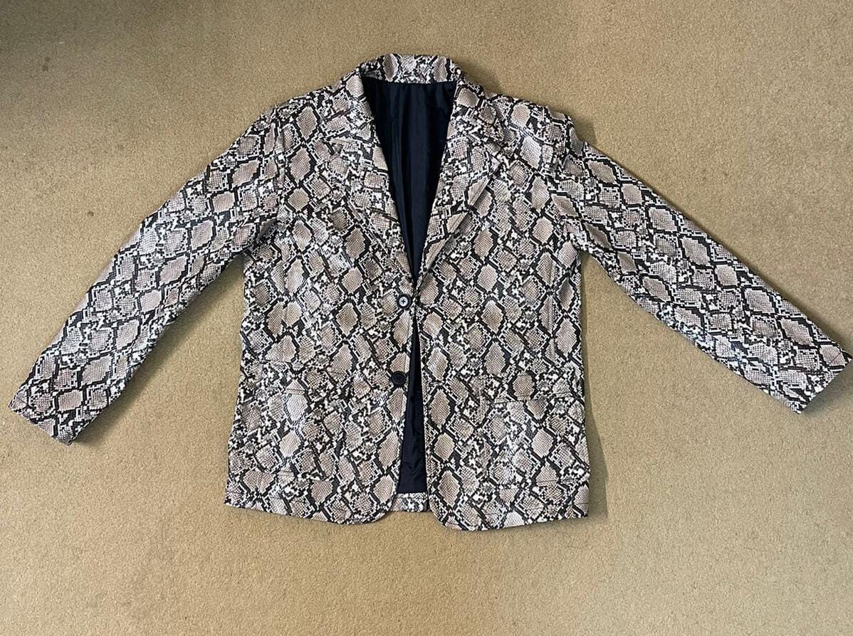Handmade Men's Snake Skin Print Leather Jacket Snake - Etsy