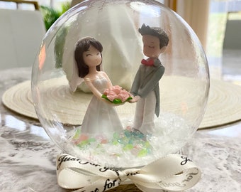 Personalize wedding snow globe gift for newly wed couples gift for wedding centerpiece snow globe for bride to be snow globe for groom gift