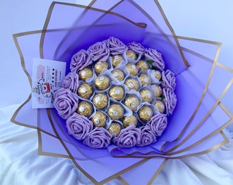 Regalo dulce de jubilación para abuelos, regalo de aniversario para esposo, ramo de graduación, regalo para mamá primeriza, regalo de San Valentín, ramo de flores comestibles